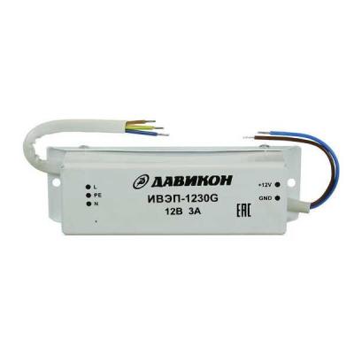 Блок питания 12В 3А Давикон ИВЭП-1230G влагозащищённый IP67