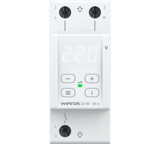 Детальное изображение товара "Реле напряжения Welrok D2-50" из каталога оборудования для видеонаблюдения