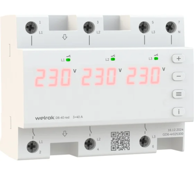 Реле напряжения Welrok D6-40 red