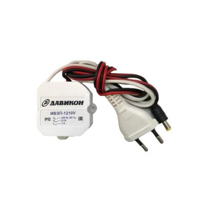 Блок питания 12В 1А Давикон ИВЭП-1210V с вилкой и разъемом Блок питания 12В 1А Давикон ИВЭП-1210V с вилкой и разъемом